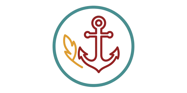 Symbol eines Ankers mit goldener Feder – steht für Halt und Sicherheit im Alltag